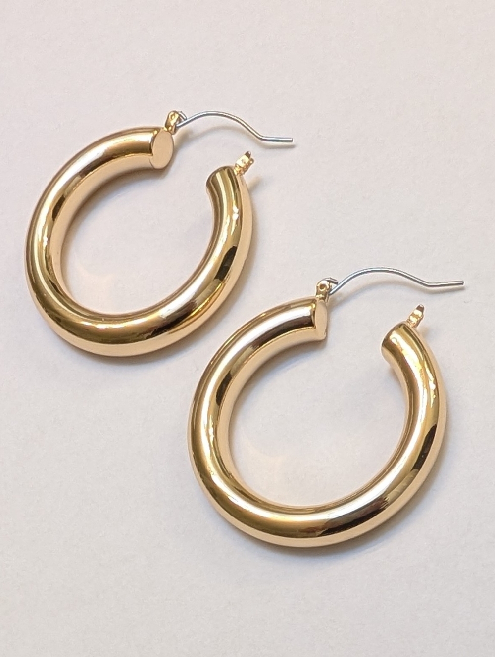 8 Other Reasons Gold Tone Tube Hoop Earrings - Picture 3 of 5